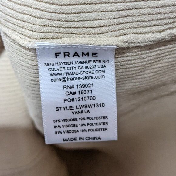 New frame | Rib-Knit V-Neck Top in Vanilla - Picture 8 of 9